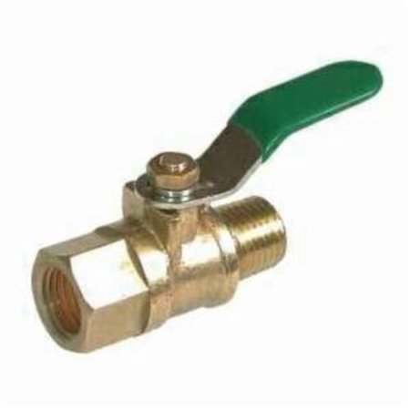 MIDLAND METAL Ball Valve, Mini, 14 x 38 Nominal, MIP x FIP, 200 psi WOG, 125 psi WSP, Media Cold Water, Oil, G 944102